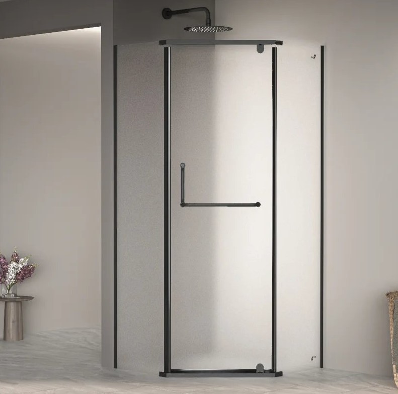 RGW Passage Душевой уголок 90х90х195h см, универ., Easy Clean, стекло матовое 6 мм, цвет: черный мат 35088199-24