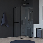 RGW Hotel Душевой уголок 60х80х195h см, Easy Clean, стекло прозрачное 8 мм, цвет: черный матовый 3506045168-014