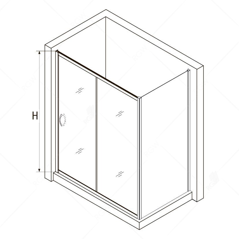 RGW Passage Душевой уголок 130х120х195h см, Easy Clean, стекло прозрачное 6 мм, цвет: черный матовый 35087632-14