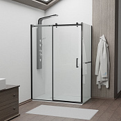 RGW Tornado Душевой уголок 150х80х195h см, Easy Clean, стекло прозрачное 8 мм, цвет: черный матовый 020744158-14