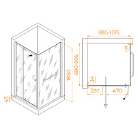 RGW Passage Душевой уголок 90х90х185h см, Easy Clean, стекло прозрачное 6 мм, цвет: хром глянцевый 410832199-011