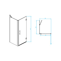RGW Passage Душевой уголок 70х80х195h см, Easy Clean, стекло прозрачное 6 мм, цвет: черный матовый 410836178-014