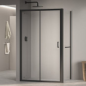 RGW Passage Душевой уголок 120х90х195h см, Easy Clean, стекло прозрачное 6 мм, цвет: черный матовый 4108741129-14