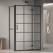 RGW Passage Душевой уголок 120х100х195h см, Easy Clean, стекло прозрачное 6 мм, цвет: черный матовый 410877120-084R