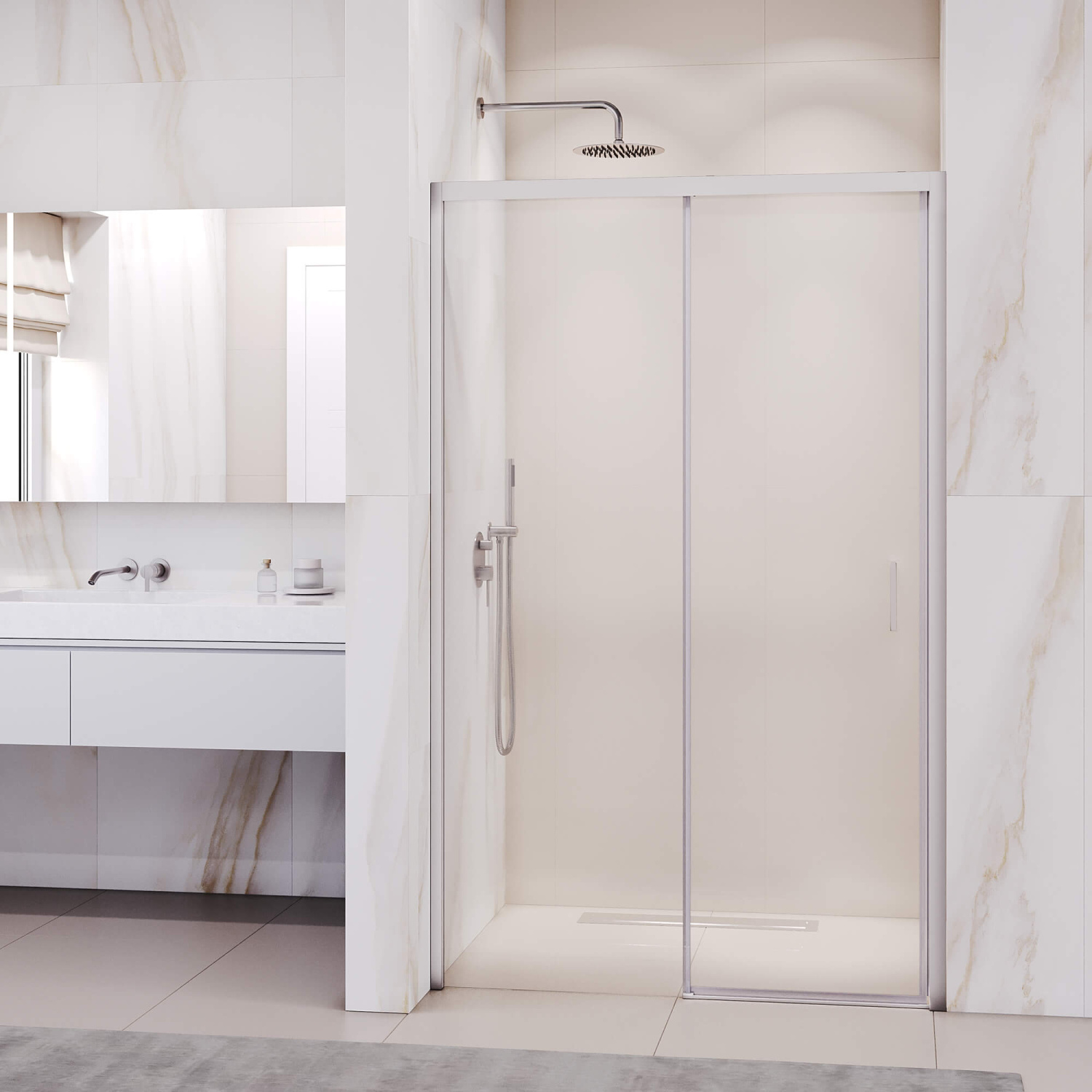 RGW Passage Душевая дверь в нишу, Easy Clean, 170х195h см, стекло прозрачное 6 мм, цвет: хром глянец 350801717-11