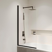 RGW Screens Шторка на ванну, Easy Clean, 60х150h см, стекло прозрачное 6 мм, цвет: черный матовый 351100906-14