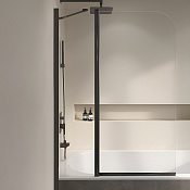 RGW Screens Шторка на ванну, Easy Clean, 90х140h см, стекло прозрачное 6 мм, цвет: черный матовый 351101109-14