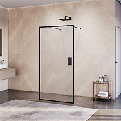 RGW Душевое ограждение walk-in, Easy Clean 130х200h см, стекло прозрачное 8 мм, цвет: черный матовый 35101713-84