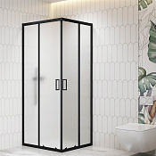 RGW Душевой уголок 90х90х195h см, Easy Clean, стекло матовое 6 мм, цвет: черный матовый 06093699-44