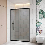 RGW Душевая дверь в нишу , Easy Clean, 120х195h см, стекло тонированное 6 мм, цвет: черный матовый 06091312-34