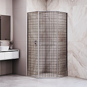 RGW Душевой уголок 80х120х200h см, Easy Clean, стекло с рисунком 8 мм, цвет: хром глянцевый 33328282-241R