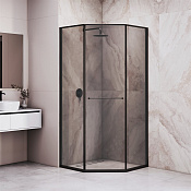 RGW Душевой уголок 80х120х200h см, Easy Clean, стекло тонированное 8 мм, цвет: черный матовый 33328282-34L