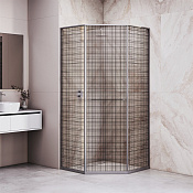 RGW Душевой уголок 90х90х200h см, Easy Clean, стекло с рисунком 8 мм, цвет: серый матовый 33328299-2410R