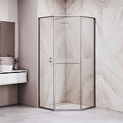 RGW Душевой уголок 100х100х200h см, Easy Clean, стекло прозрачное 8 мм, цвет: серый матовый 33328200-110R