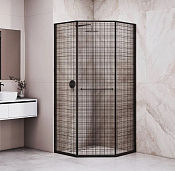 RGW Душевой уголок 80х120х200h см, Easy Clean, стекло с рисунком 8 мм, цвет: черный матовый 33328282-244R