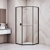 RGW Душевой уголок 80х80х200h см, Easy Clean, стекло прозрачное 8 мм, цвет: черный матовый 33328288-14R
