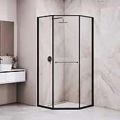 RGW Душевой уголок 80х120х200h см, Easy Clean, стекло прозрачное 8 мм, цвет: черный матовый 33328282-14R
