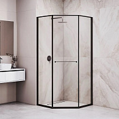 RGW Душевой уголок 90х90х200h см, Easy Clean, стекло прозрачное 8 мм, цвет: черный матовый 33328299-14R