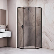 RGW Душевой уголок 80х80х200h см, Easy Clean, стекло тонированное 8 мм, цвет: черный матовый 33328288-34R
