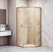 RGW Душевой уголок 80х80х200h см, Easy Clean, стекло с рисунком 8 мм, цвет: золото брашированное 33328282-266L