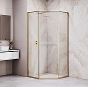 RGW Душевой уголок 80х80х200h см, Easy Clean, стекло прозрачное 8 мм, цвет: золото брашированное 33328282-16L