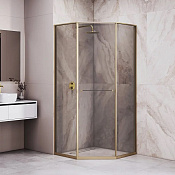 RGW Душевой уголок 80х120х200h см, Easy Clean, стекло тонированное 8 мм, цвет: золото брашированное 33328282-36R