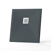 RGW Stone Tray Поддон для душа из композита, 90х90х2,5h см, цвет: графит матовый 14152099-02-11