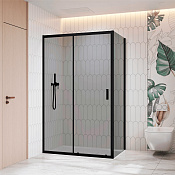 RGW Classic Душевой уголок 120х90х195h см, Easy Clean, стекло тонированное 6 мм, цвет: черный мат. 060913329-34