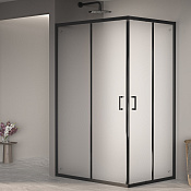 RGW Passage Душевой уголок 80х120х195h см, Easy Clean, стекло матовое 6 мм, цвет: черный матовый 3508104082-24