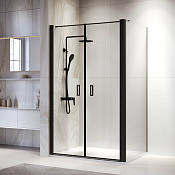 RGW Passage Душевой уголок 90х100х195h см, Easy Clean, стекло прозрачное 6 мм, цвет: черный матовый 060814490-014