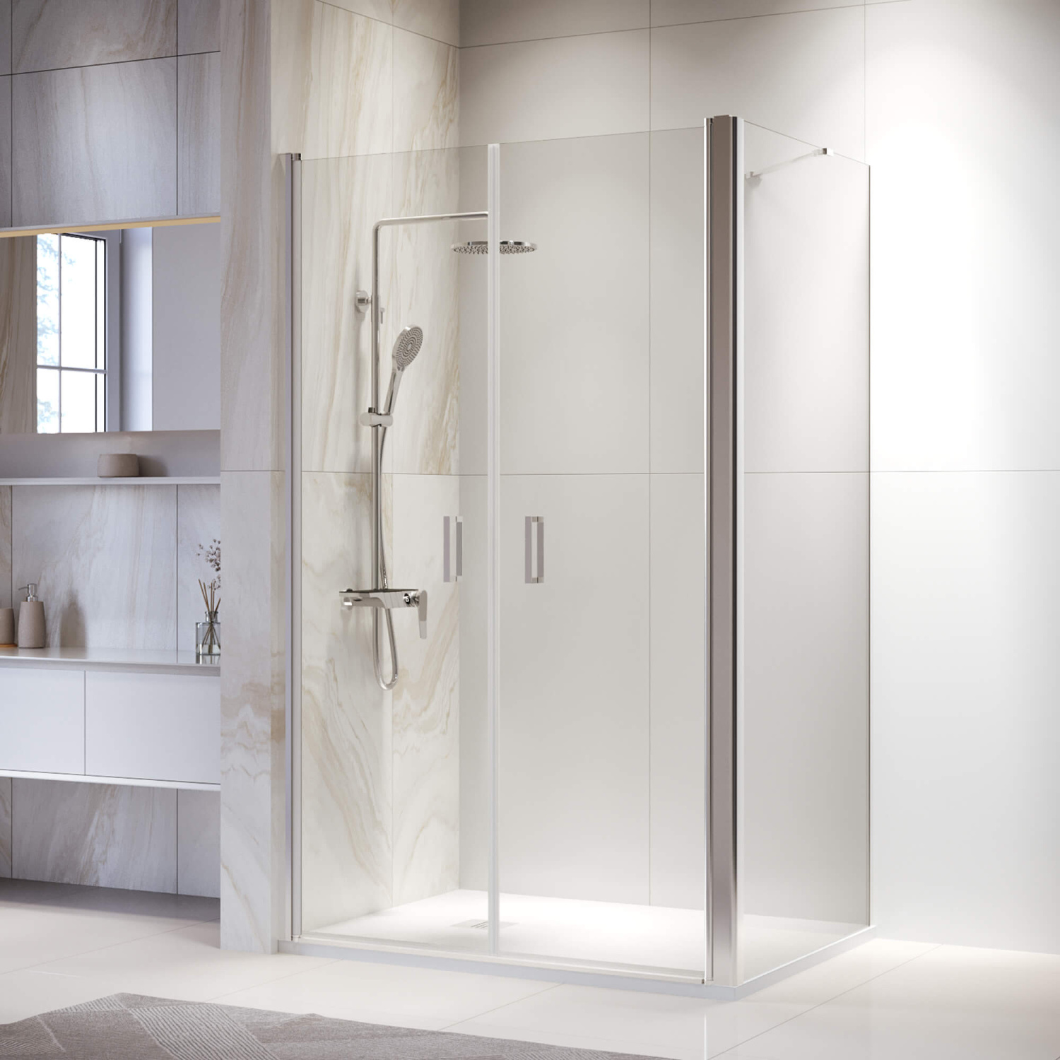 RGW Passage Душевой уголок 60х80х195h см, универсальный, Easy Clean, цвет: хром глянцевый 060814468-11