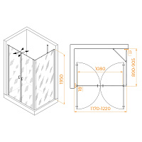 RGW Passage Душевой уголок 120х90х195h см, универсальный, Easy Clean, цвет: хром глянцевый 060814429-11