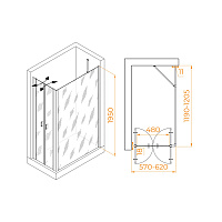 RGW Passage Душевой уголок 60х120х195h см, универсальный, Easy Clean, цвет: черный матовый 060814462-14