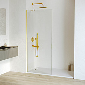 RGW Душевое ограждение walk-in, Easy Clean, 120х195h см, стекло прозрачное 6 мм, цвет: золото браш. 351010212-16
