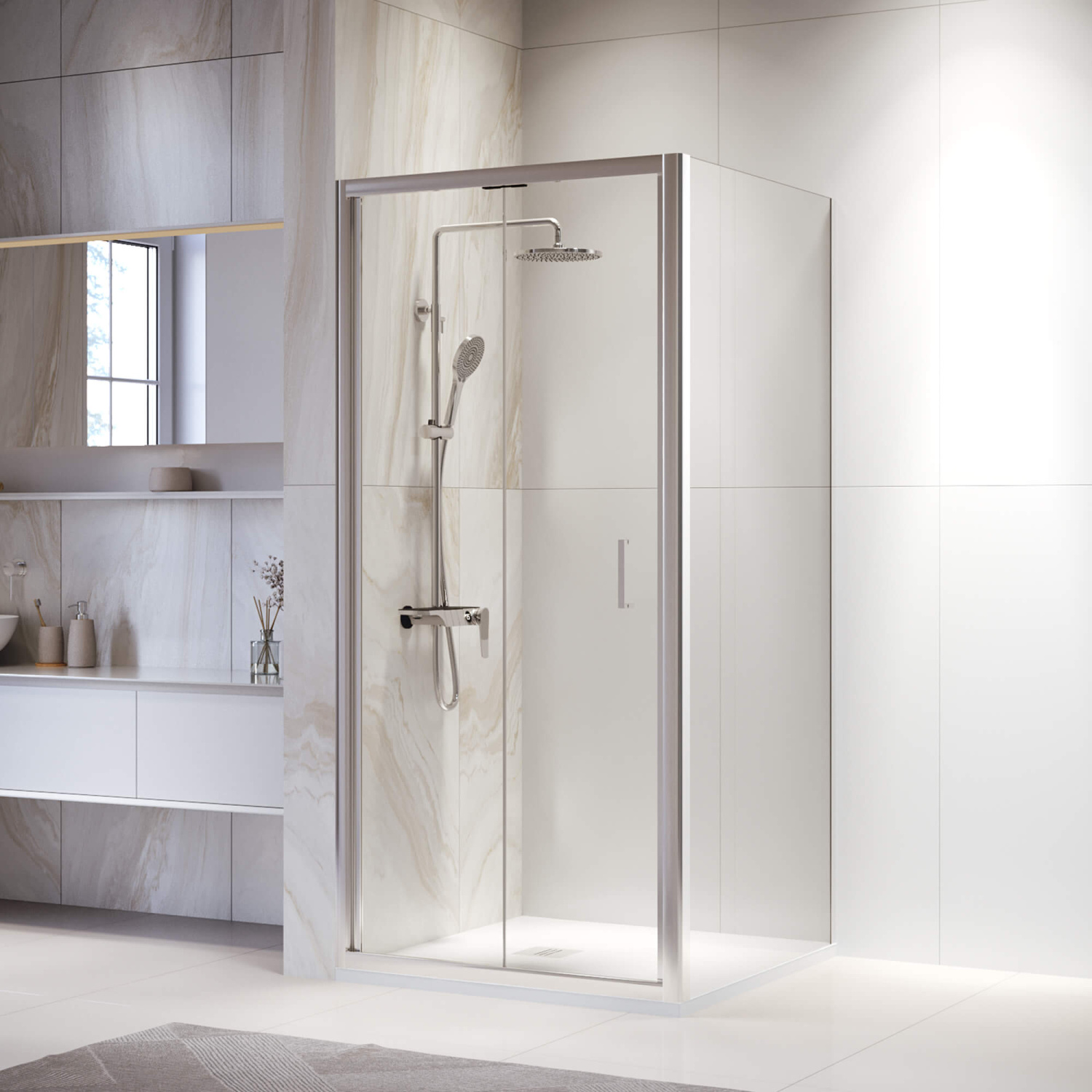 RGW Passage Душевой уголок 90х90х190h см, универсальный, Easy Clean, цвет: хром глянцевый 060813299-11