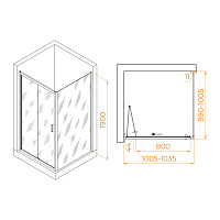 RGW Passage Душевой уголок 100х100х190h см, Easy Clean, стекло прозрачное 5 мм, цвет: хром глянцевый 060813200-11