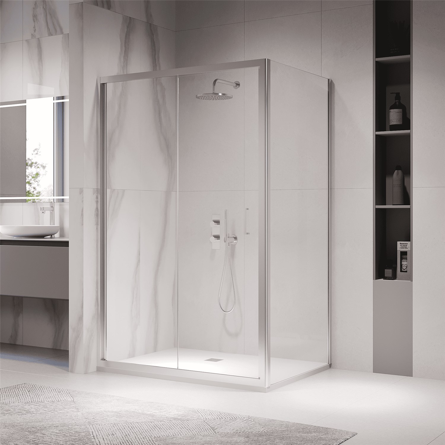 RGW Passage Душевой уголок 70х80х190h см, универсальный, Easy Clean, цвет: хром глянцевый 060814278-11