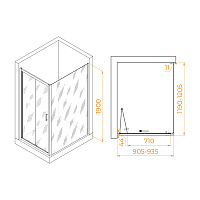 RGW Passage Душевой уголок 90х120х190h см, универсальный, Easy Clean, цвет: хром глянцевый 060814292-11