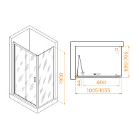 RGW Passage Душевой уголок 100х70х190h см, универсальный, Easy Clean, цвет: хром глянцевый 060814207-11