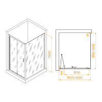 RGW Passage Душевой уголок 100х120х190h см, универсальный, Easy Clean, цвет: хром глянцевый 060814202-11