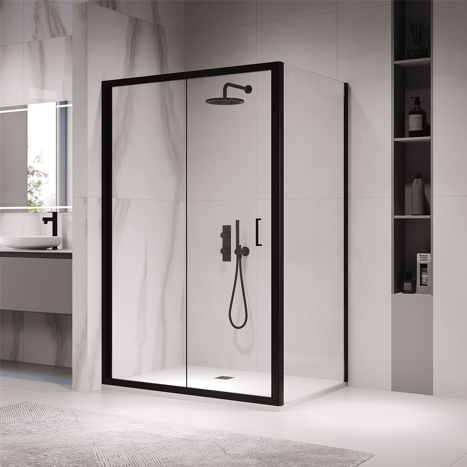 RGW Passage Душевой уголок 80х90х190h см, универсальный, Easy Clean, цвет: хром глянцевый 060814289-14