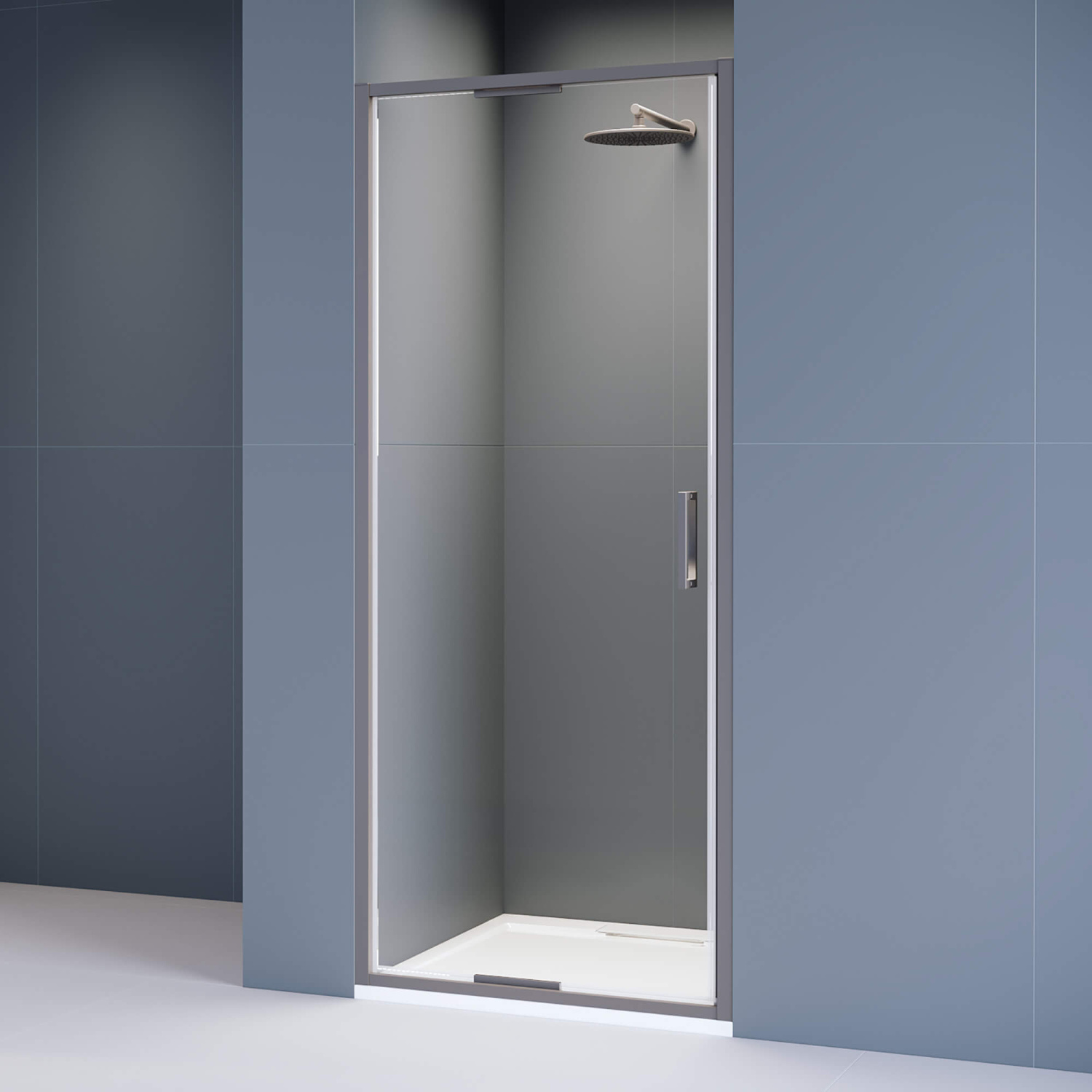 RGW Stilvoll Душевая дверь в нишу, Easy Clean, 80х195h см, стекло прозрачное 8 мм, цвет: серый мат. 70320508-110