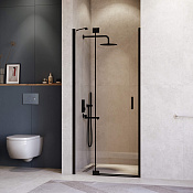 RGW Hotel Душевая дверь в нишу, Easy Clean, 100х200h см, стекло прозрачное 8 мм, цвет: черный мат. 350601410-14