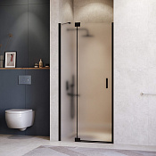 RGW Hotel Душевая дверь в нишу, Easy Clean 140х200h см, стекло матовое 8 мм, цвет: черный матовый 350601414-24