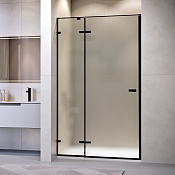 RGW Stilvoll Душевая дверь в нишу, 150х200h см, стекло матовое 8 мм, цвет: черный матовый 353200415-24