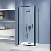 RGW Stilvoll Душевой уголок 80х100х195h см, Easy Clean, стекло прозрачное 8 мм, цвет: черный матовый 703214580-14