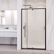 RGW Passage Душевая дверь в нишу, Easy Clean, 70х195h см, стекло прозрачное 6 мм, цвет: черный мат. 350800878-14