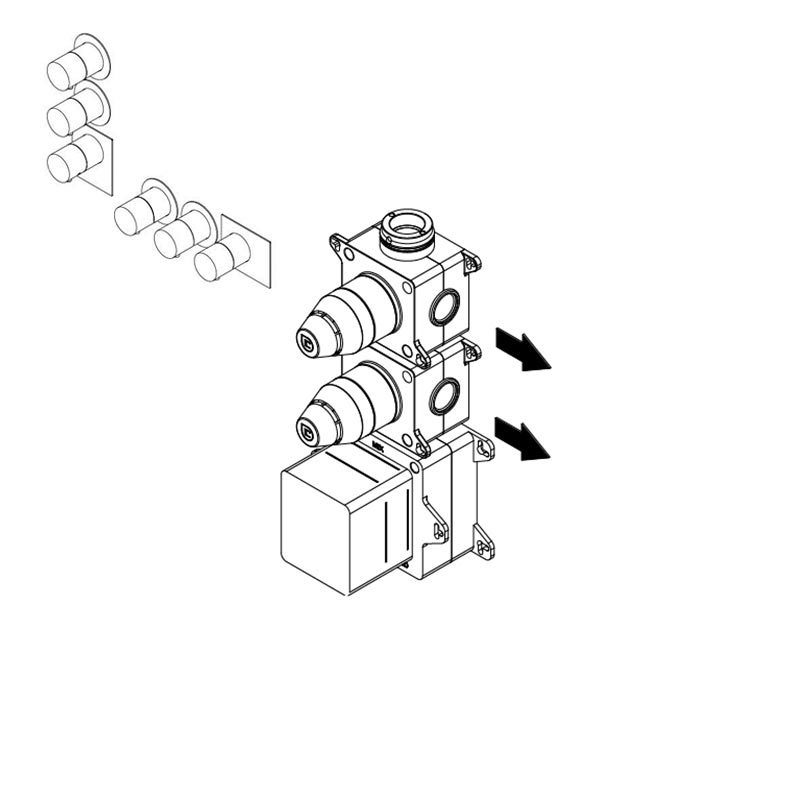 Ritmonio Встроенная часть термостатического смесителя на 2 потока, для душа PM0030J