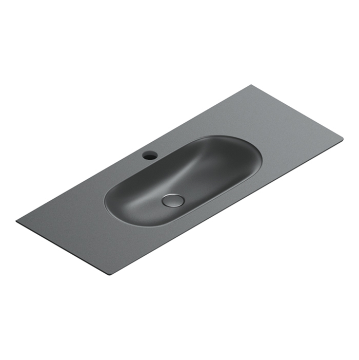 Catalano Sfera Раковина накладная 125х50 см, 1 отверстие под смеситель, цвет: черный матовый 0521261022