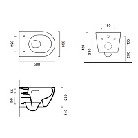 Catalano Sfera Унитаз подвесной 35х50 см, безободковый, смыв торнадо, цвет: sabbia satinato 0511500029